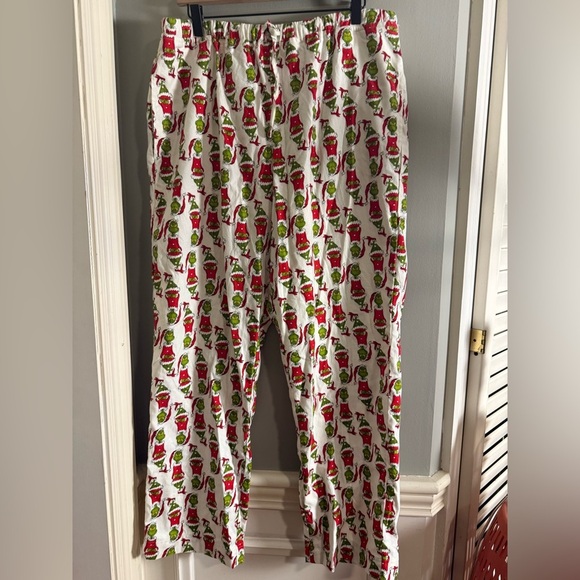Hanna Andersson x Grinch White Pajama Pants with Red and Green Print - Picture 1 of 8